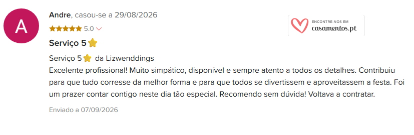 Avaliação Casamentos.pt