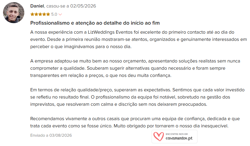 Avaliação Casamentos.pt
